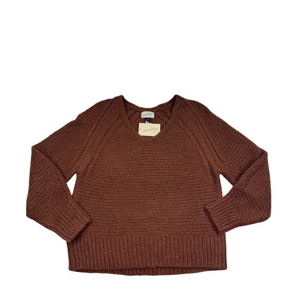 Universal Thread V-Neck Ribbed Fuzzy Soft Pullover Sweater Women's Size Small - Picture 1 of 6